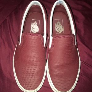 Maroon leather Vans